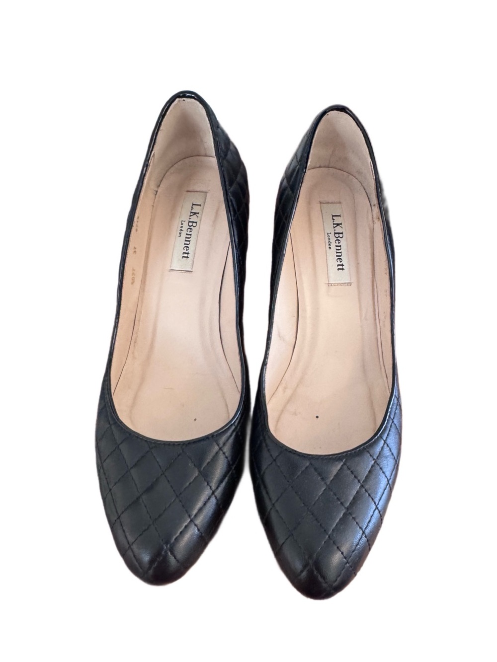 LK Bennett Black Quilted Leather Flats Size 7